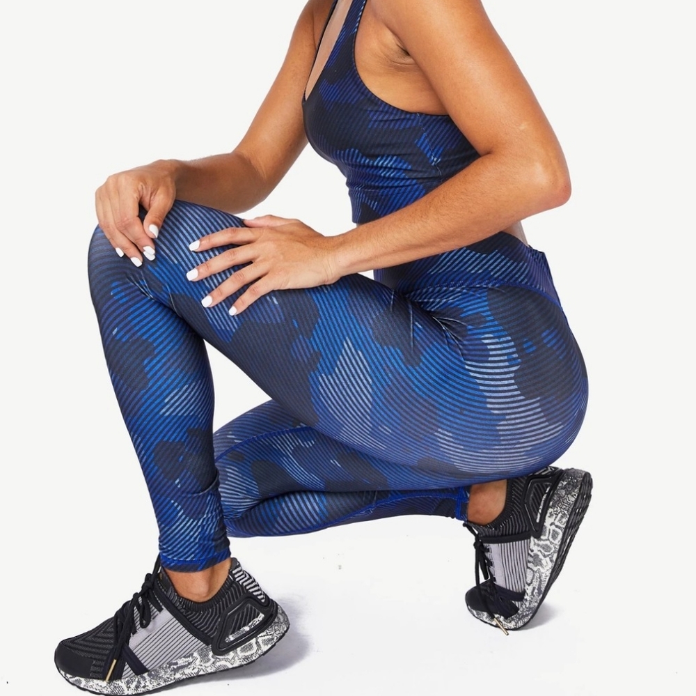 Terez Navy Blue Camo Print Leggings